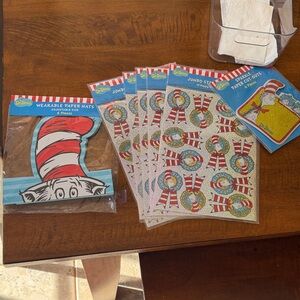 Dr. Seuss Red and White Party Hat Set